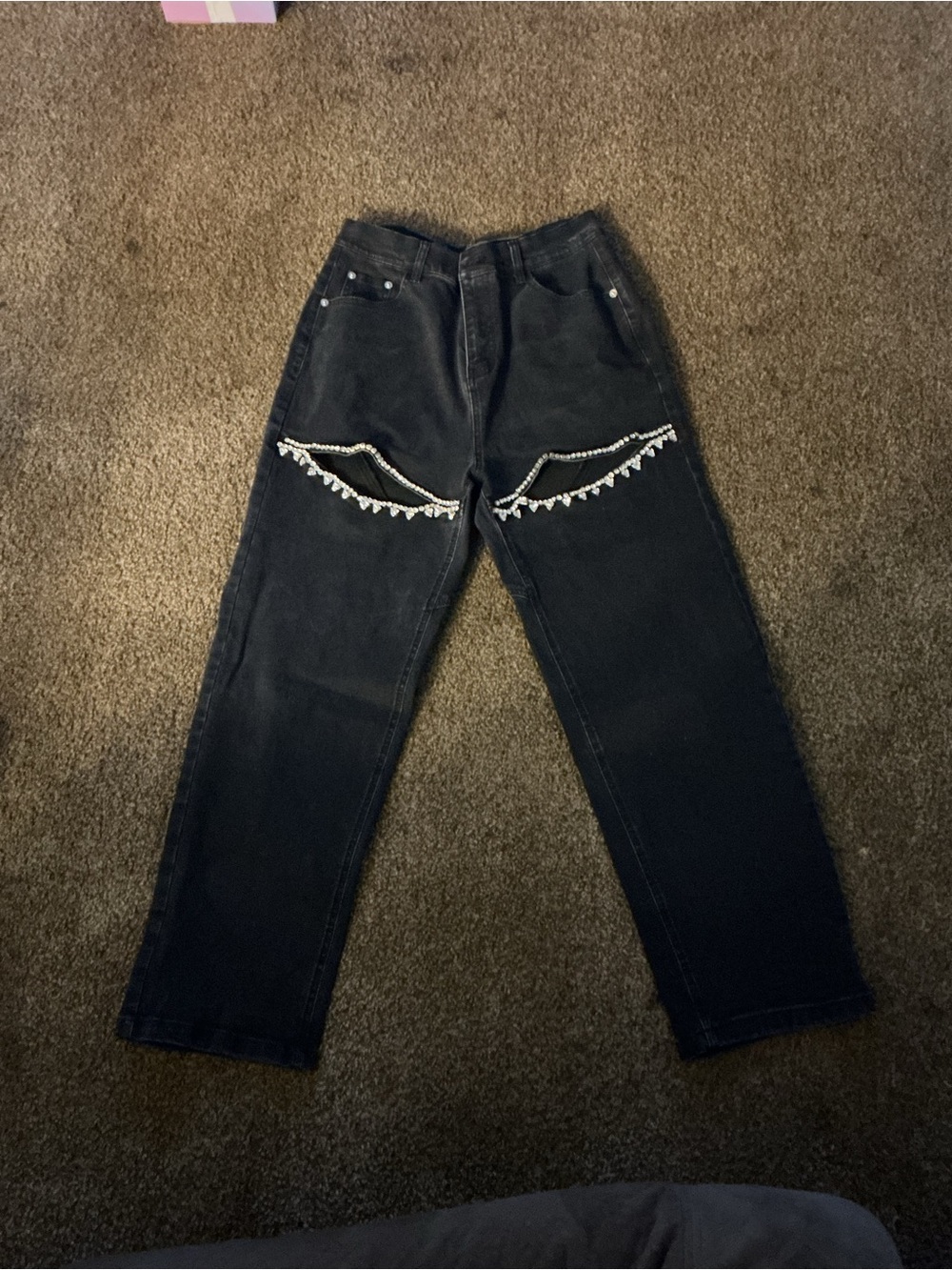 Black Jeans with diamond Trim